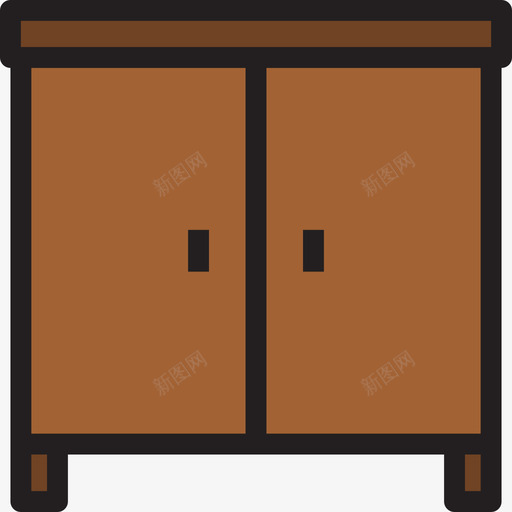 抽屉柜家具和家庭用具线性颜色图标svg_新图网 https://ixintu.com 家具和家庭用具 抽屉柜 线性颜色