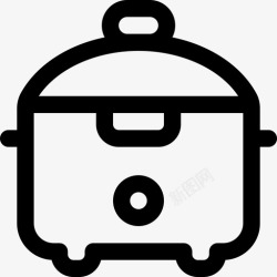 慢炖锅慢炖锅家用电器收藏直线型图标高清图片