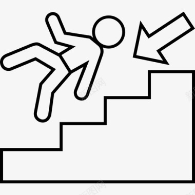 跌倒事业楼梯图标图标