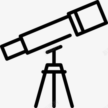 望远镜科学研究直线图标图标