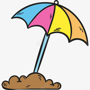 太阳伞夏季假期颜色图标图标