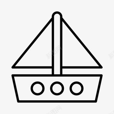 船海滩帆船图标图标