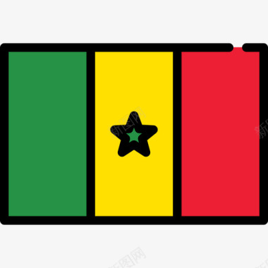 塞内加尔旗帜收藏矩形图标图标