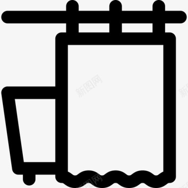 浴帘浴室线条图标图标