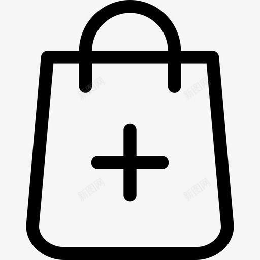 购物袋电子商务套装直线型图标svg_新图网 https://ixintu.com 电子商务套装 直线型 购物袋