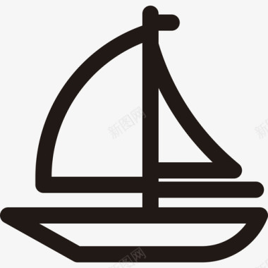 帆船运输工具最小运输工具图标图标