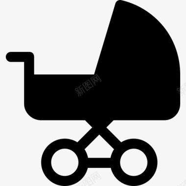 婴儿车运输工具婴儿玩具图标图标