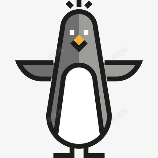 企鹅动物2线性颜色图标svg_新图网 https://ixintu.com 企鹅 动物2 线性颜色