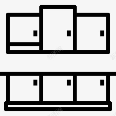 厨房家用和家具元件线性图标图标