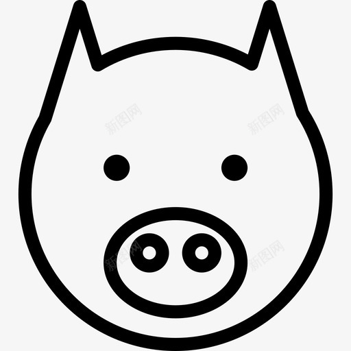 猪字符集线性图标svg_新图网 https://ixintu.com 字符集 猪 线性