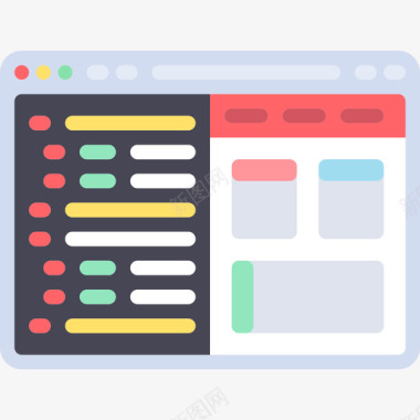 编码网页2平面图标图标