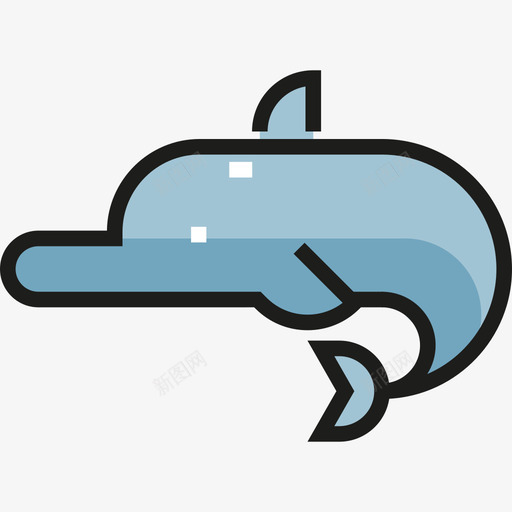 海豚动物2线性颜色图标svg_新图网 https://ixintu.com 动物2 海豚 线性颜色