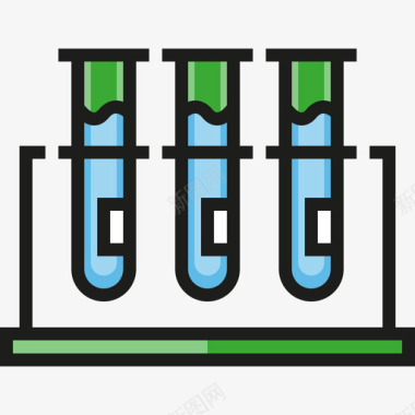 试管科学线性颜色图标图标