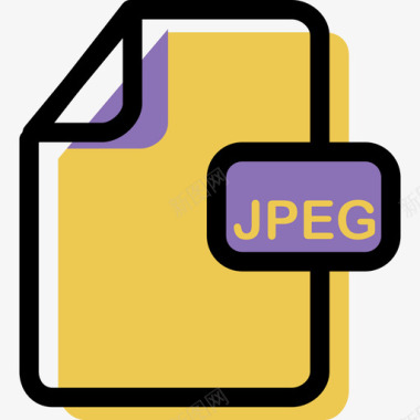 Jpeg彩色文件类型和内容资源图标图标