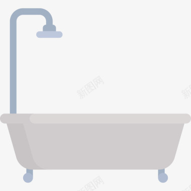 浴缸家具和家居用品扁平图标图标