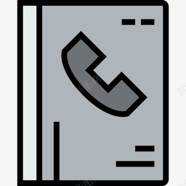 电话簿办公室和设备线颜色图标图标