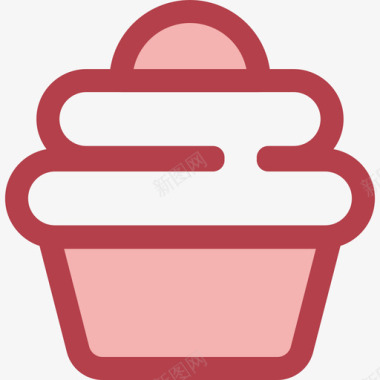 纸杯蛋糕生日派对5红色图标图标