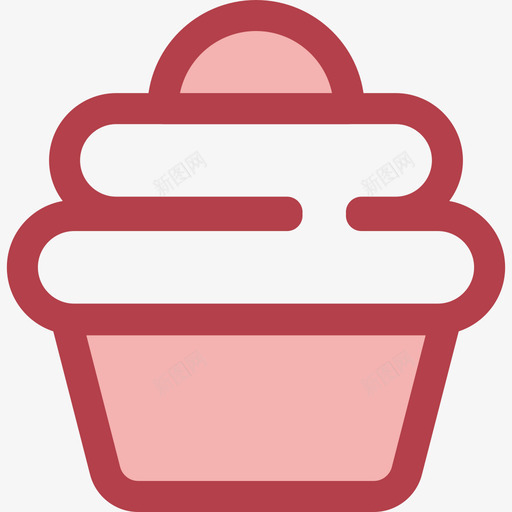 纸杯蛋糕生日派对5红色图标svg_新图网 https://ixintu.com 生日派对5 红色 纸杯蛋糕