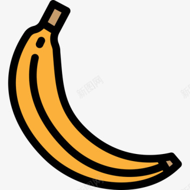 香蕉食品和餐厅大包装颜色线性颜色图标图标