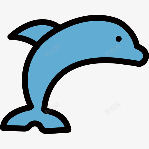 海豚海洋生物线颜色线颜色图标svg_新图网 https://ixintu.com 海洋生物线颜色 海豚 线颜色