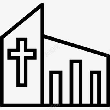 教堂宗教元素直系图标图标