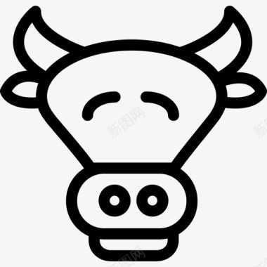 公牛动物头直系图标图标