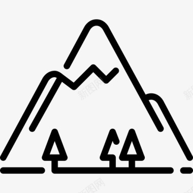 山自然线性图标图标