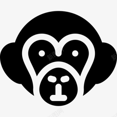 猴子科学研究集填充图标图标