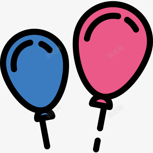 气球生日聚会系列线性颜色图标svg_新图网 https://ixintu.com 气球 生日聚会系列 线性颜色