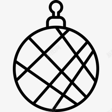 装饰品圣诞球直线型图标图标