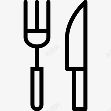 餐具厨房用具直纹餐具图标图标