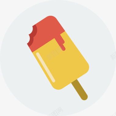 冰淇淋食品饮料圆形扁平图标图标