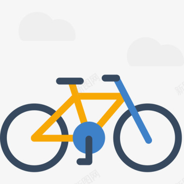 自行车交通工具暑假色彩图标图标