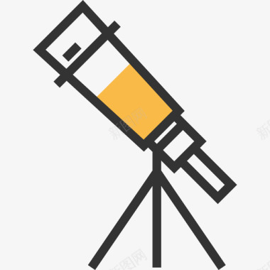望远镜太空5黄色阴影图标图标