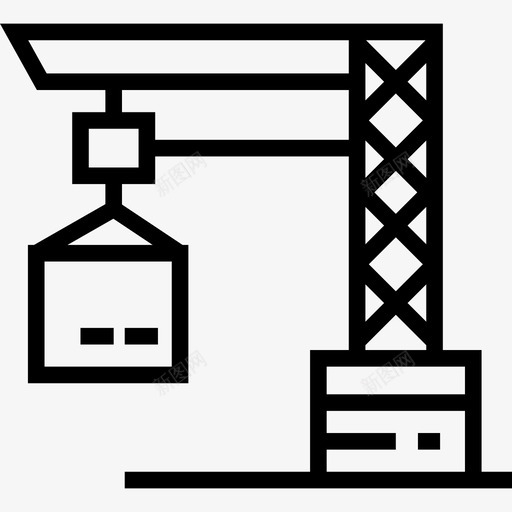 起重机工业3直线图标svg_新图网 https://ixintu.com 工业3 直线 起重机