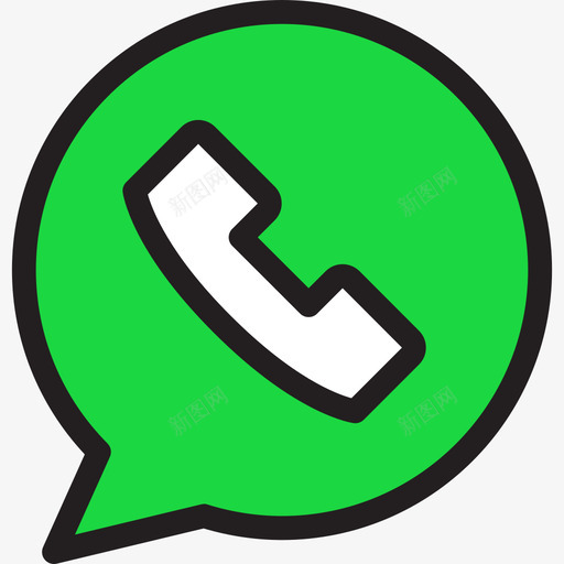 Whatsapp社交媒体图标徽标线性颜色svg_新图网 https://ixintu.com Whatsapp 社交媒体图标徽标 线性颜色