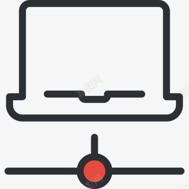笔记本电脑商务系列6红色图标图标