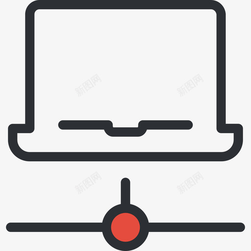 笔记本电脑商务系列6红色图标svg_新图网 https://ixintu.com 商务系列6 笔记本电脑 红色