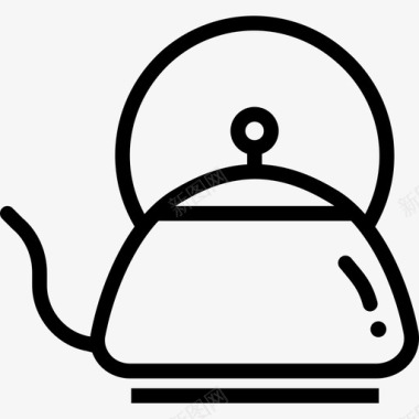 茶壶厨房用具直列式图标图标