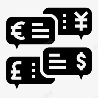 金钱对话商业聊天图标图标