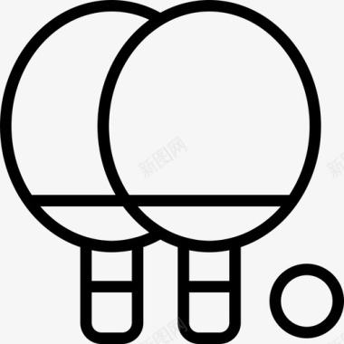 乒乓球运动系列直线型图标图标