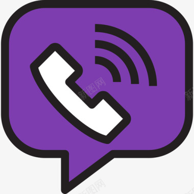 Viber社交媒体图标徽标线条颜色图标