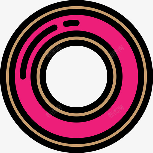 甜甜圈食品和餐厅大包装颜色线性颜色图标svg_新图网 https://ixintu.com 甜甜圈 线性颜色 食品和餐厅大包装颜色