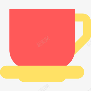 咖啡杯食品和餐厅元素扁平图标图标