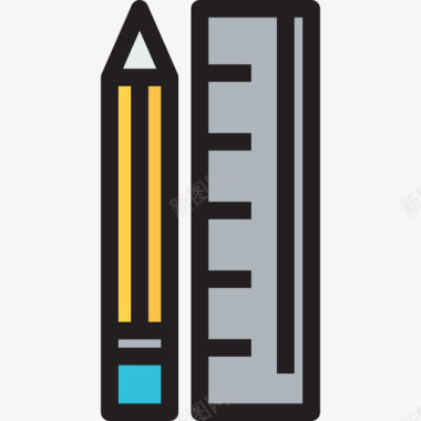 铅笔办公套装2线颜色图标图标