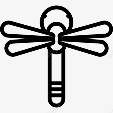 蜻蜓自然线包图标图标