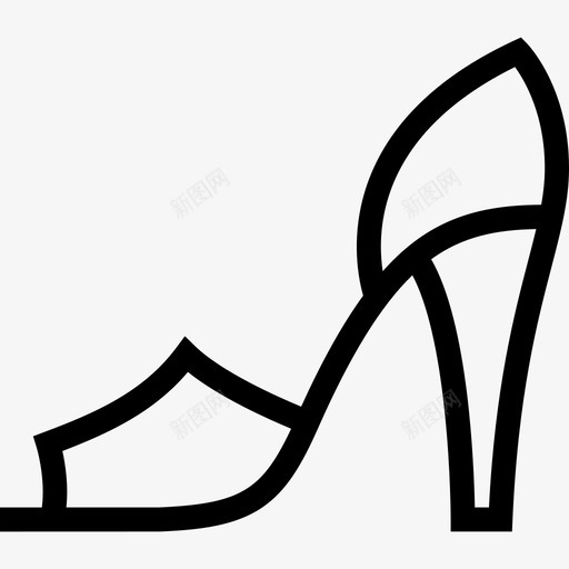 高跟鞋时尚元素线条感图标svg_新图网 https://ixintu.com 时尚元素 线条感 高跟鞋