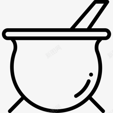 锅厨房用具直列式图标图标