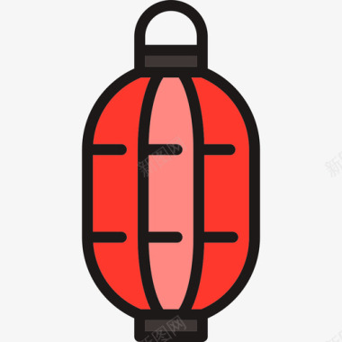 纸灯笼日本线颜色图标图标