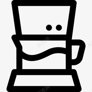 咖啡机厨房用品直线型图标图标